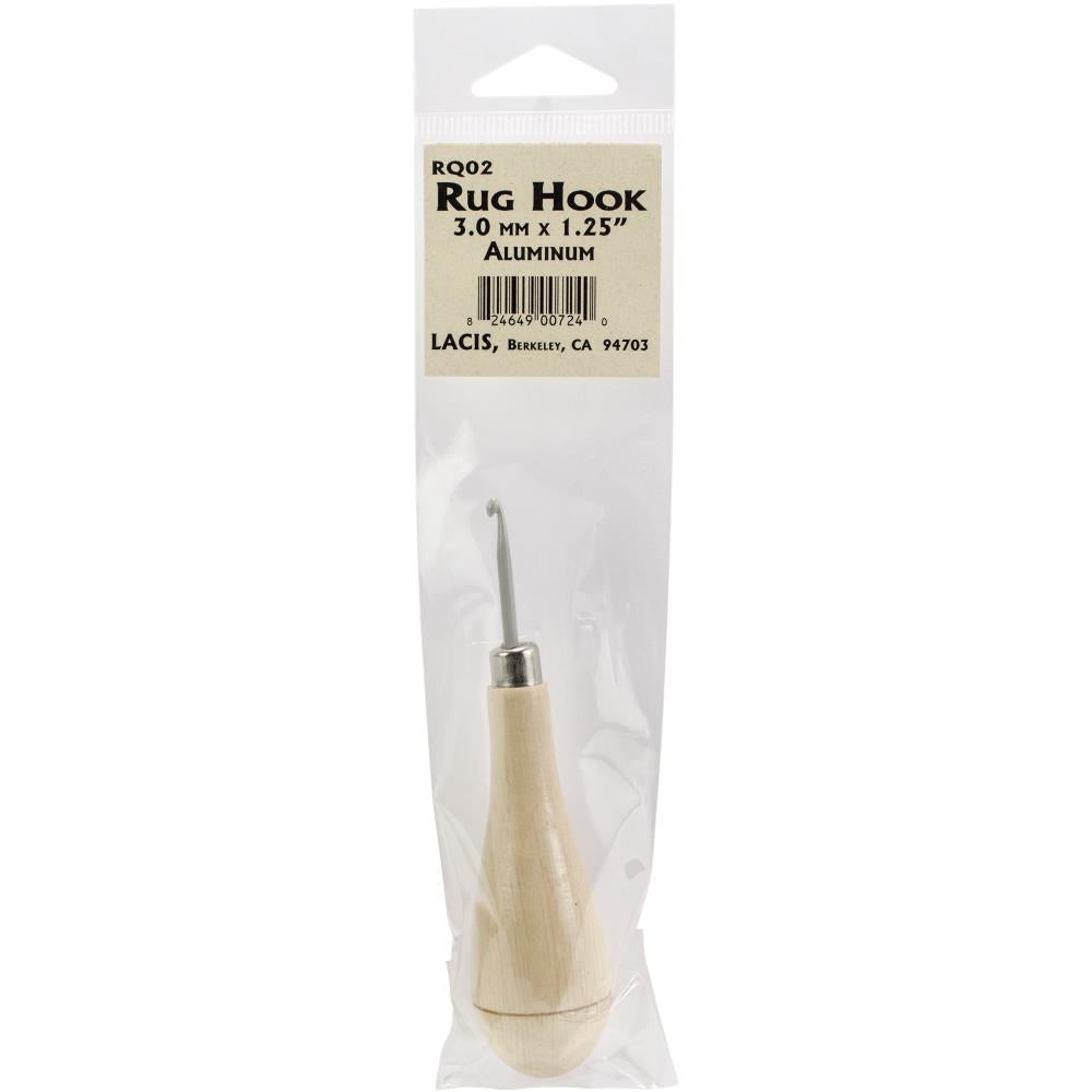 Lacis Punch Needle Rug Hook w/Wood Handle Aluminum 4mmX1.25