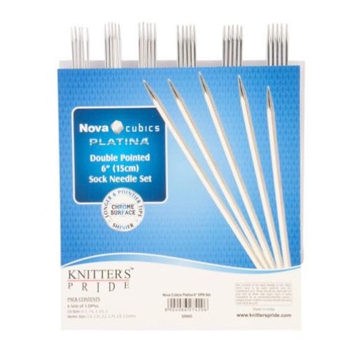 6 Inch Knitter's Pride Nova Platina Cubics Double Pointed Needles