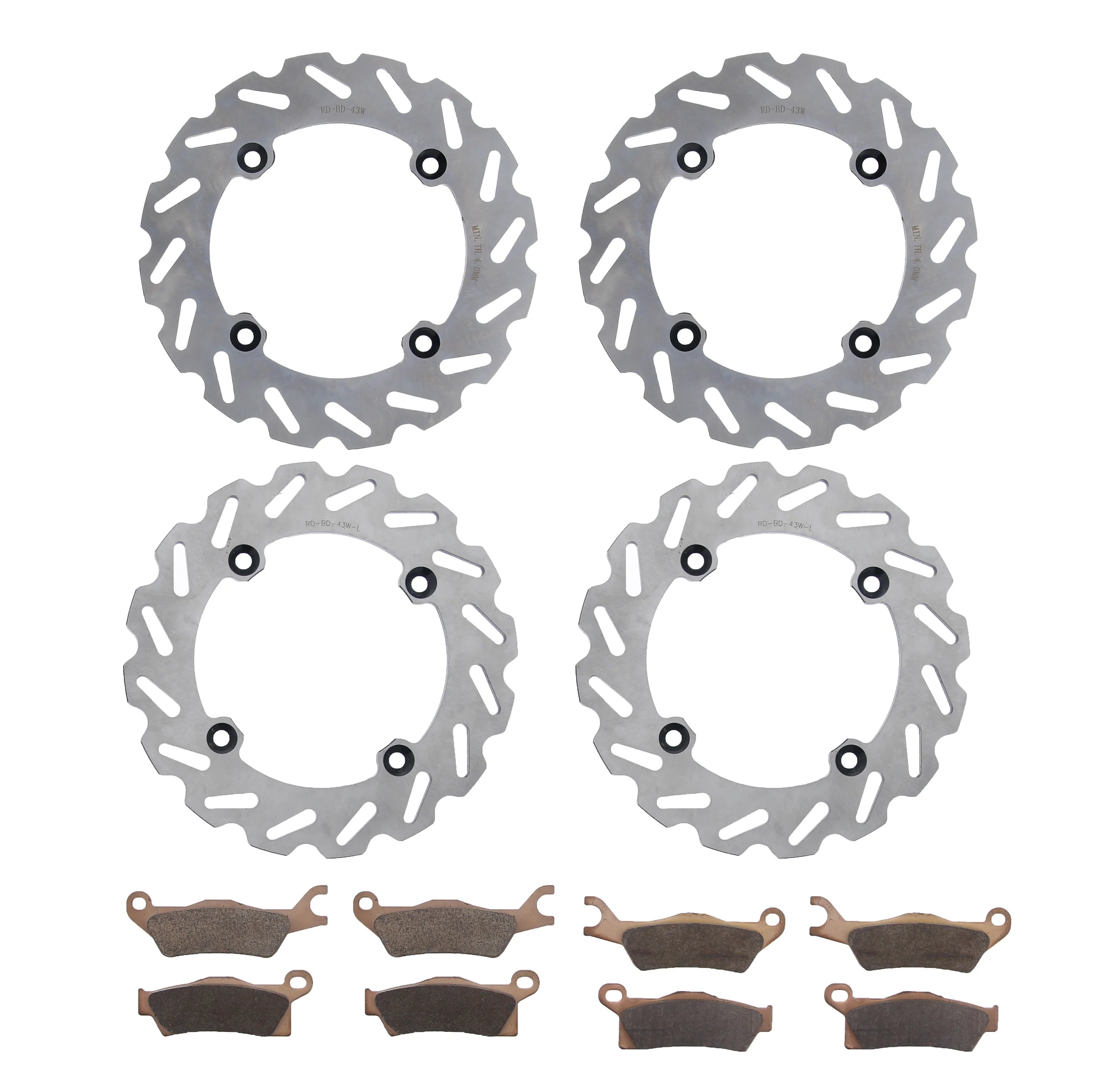 2012-2015 Can-Am Renegade 1000 Front & Rear RipTide Brake Rotors & Brake Pads