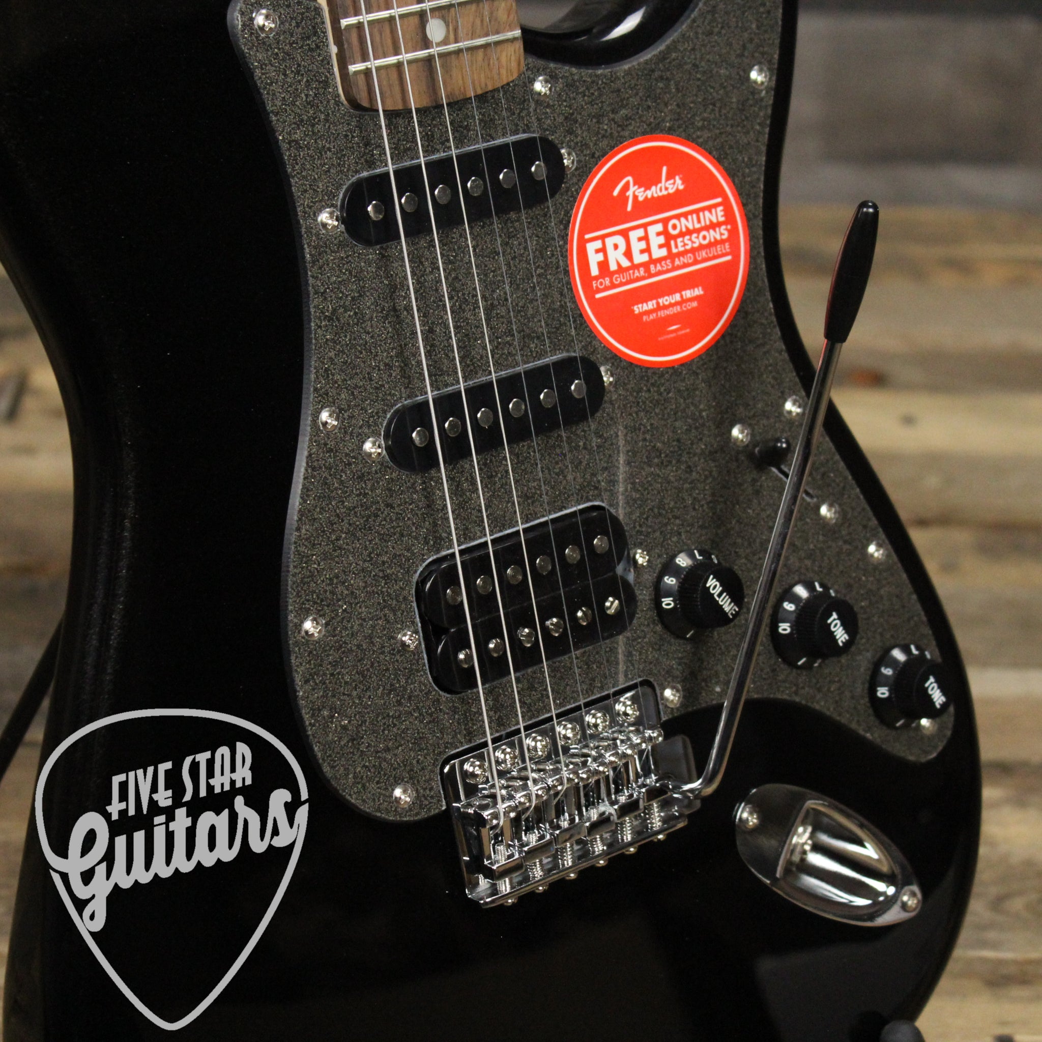 squier affinity fat strat hss montego black