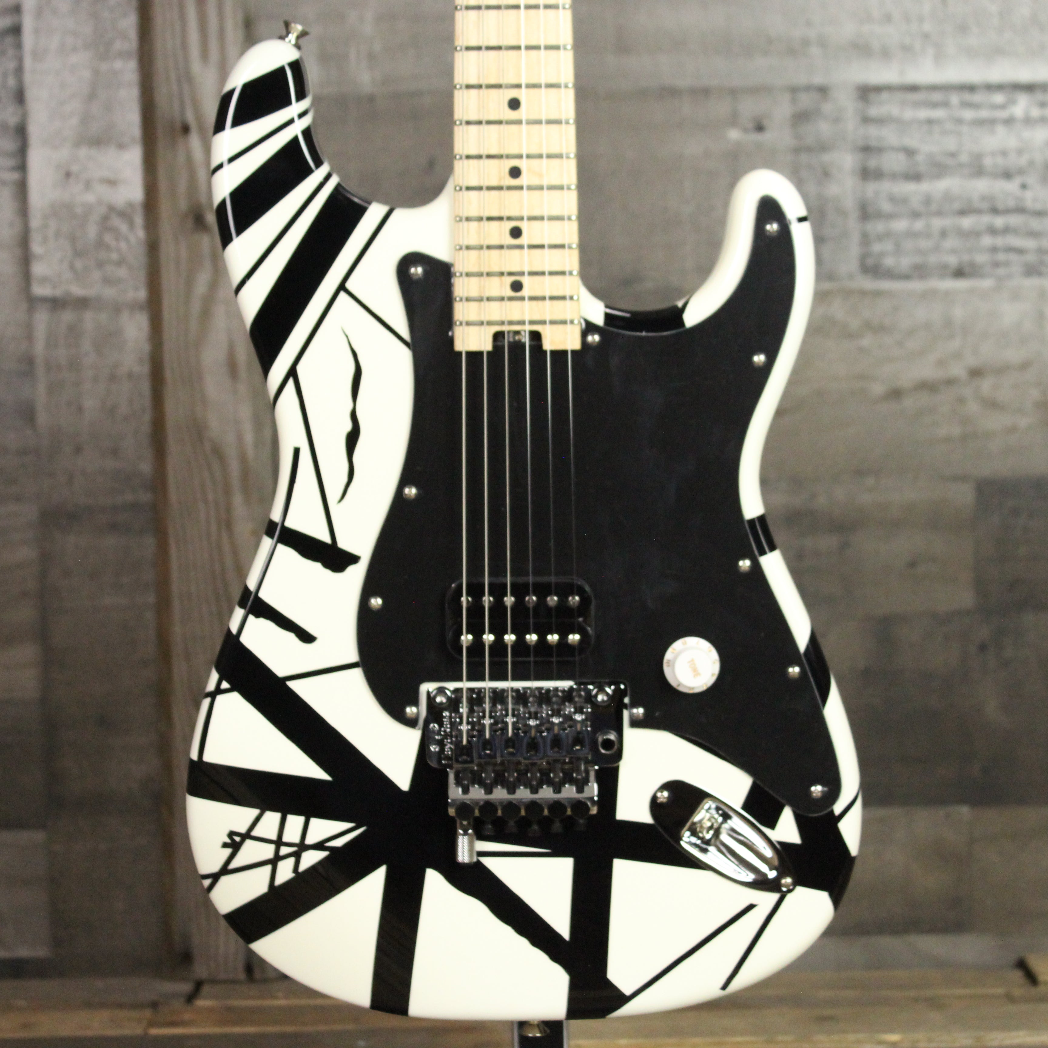 eddie van halen guitar black and white