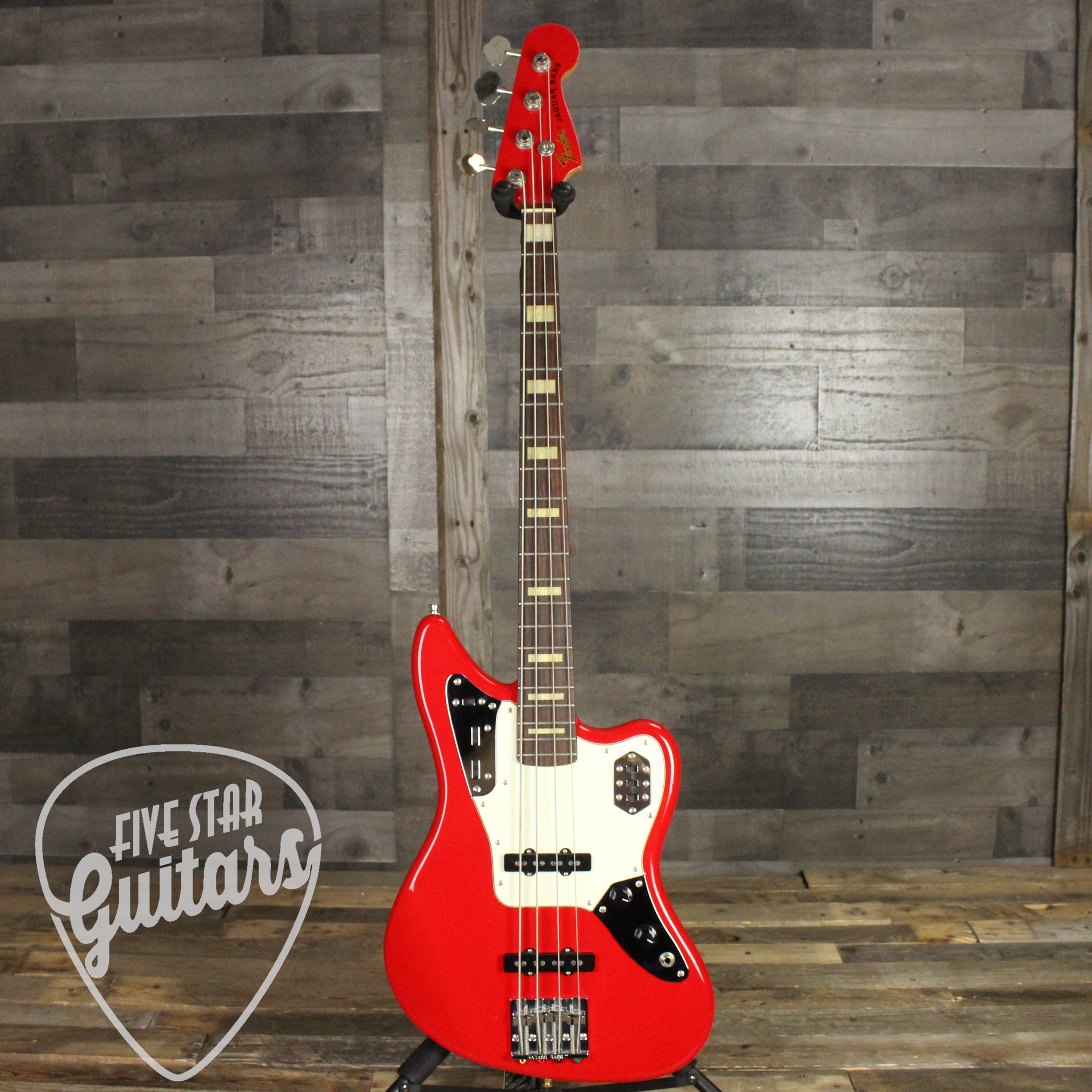 fender jaguar bass red