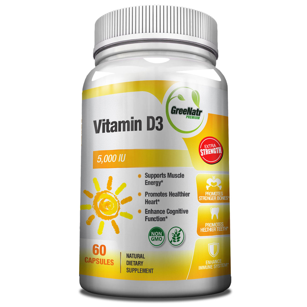 High Absorption Vitamin D3 5000 Iu Greenatr Premium