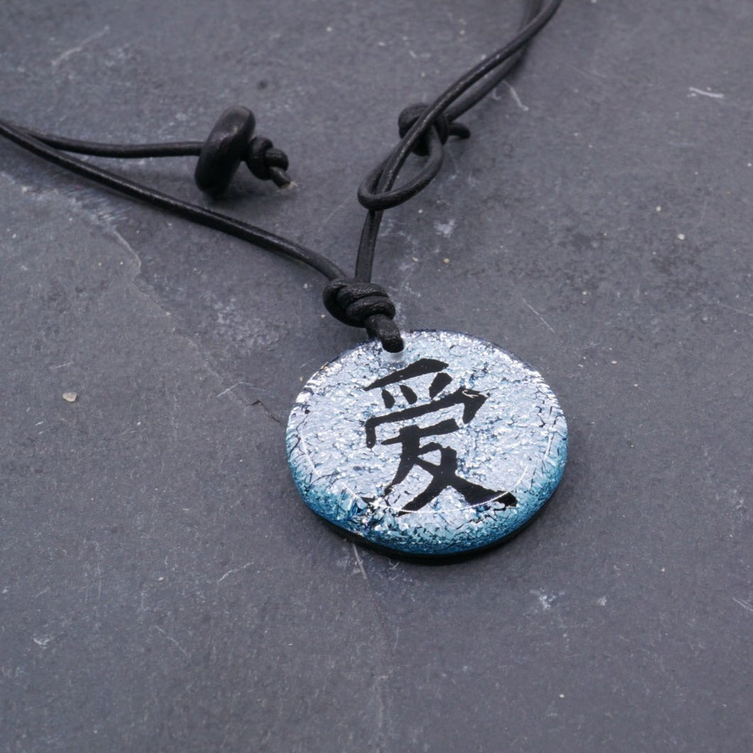 Taoist Monk Meditating Silver Alloy Yin Yang Necklace Pendant