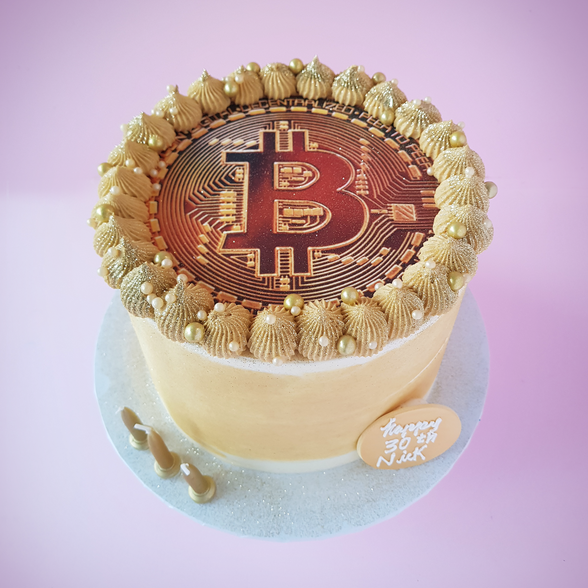Cryptocurrency Bitcoin Cake Design - Auction gavel and ...