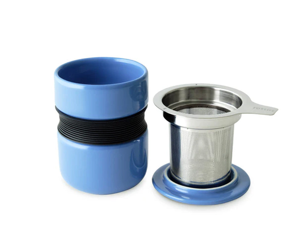 Curve Asian Style Tea Cup +Infuser and Lid