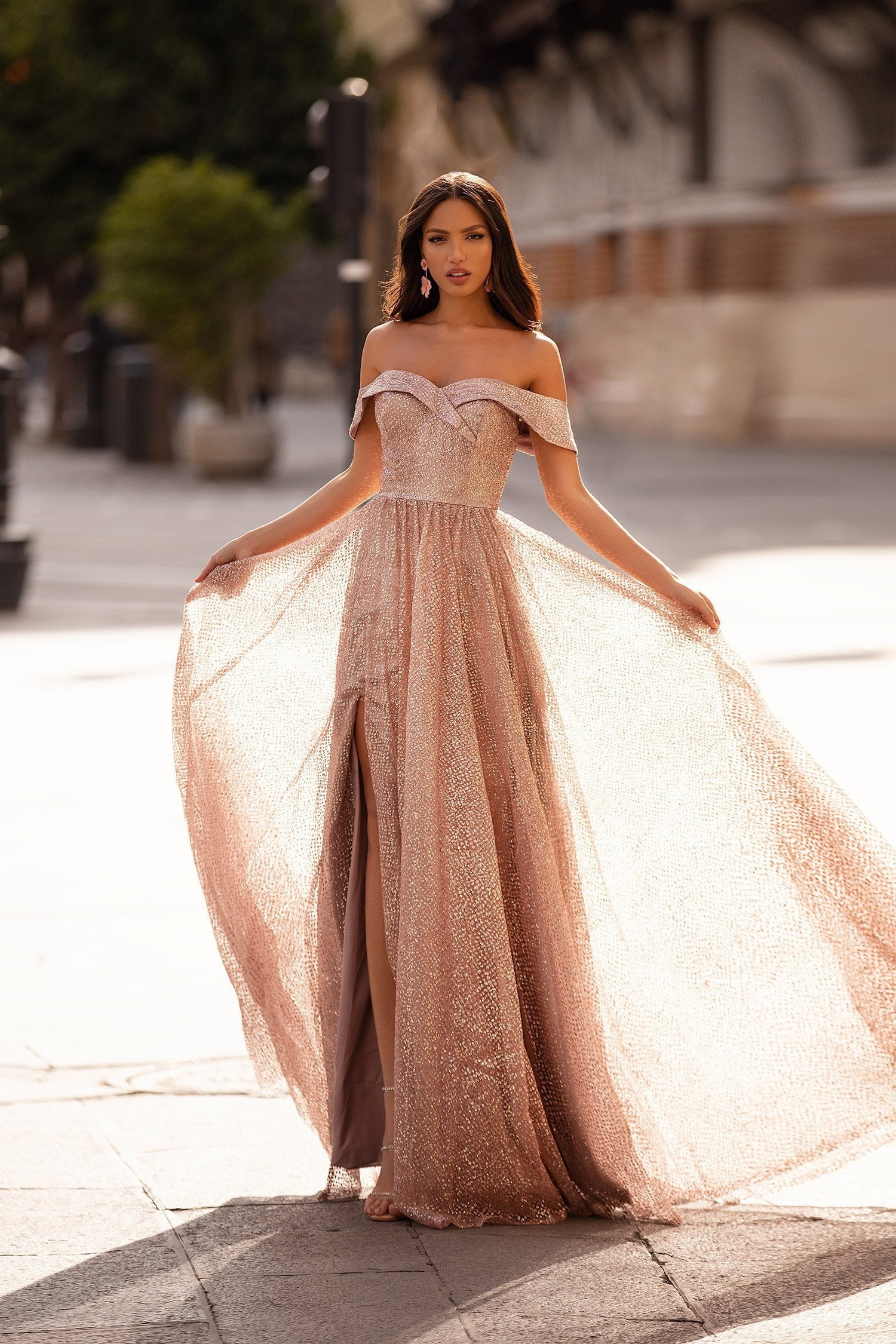rose gold glitter gown