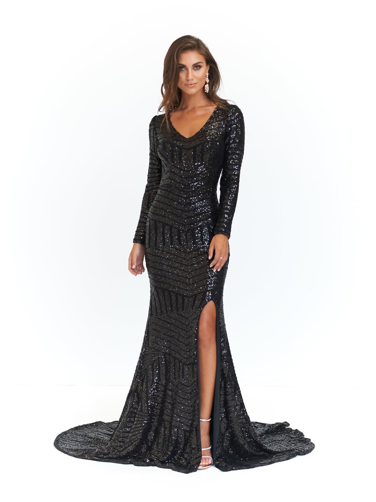 long black sequin dress