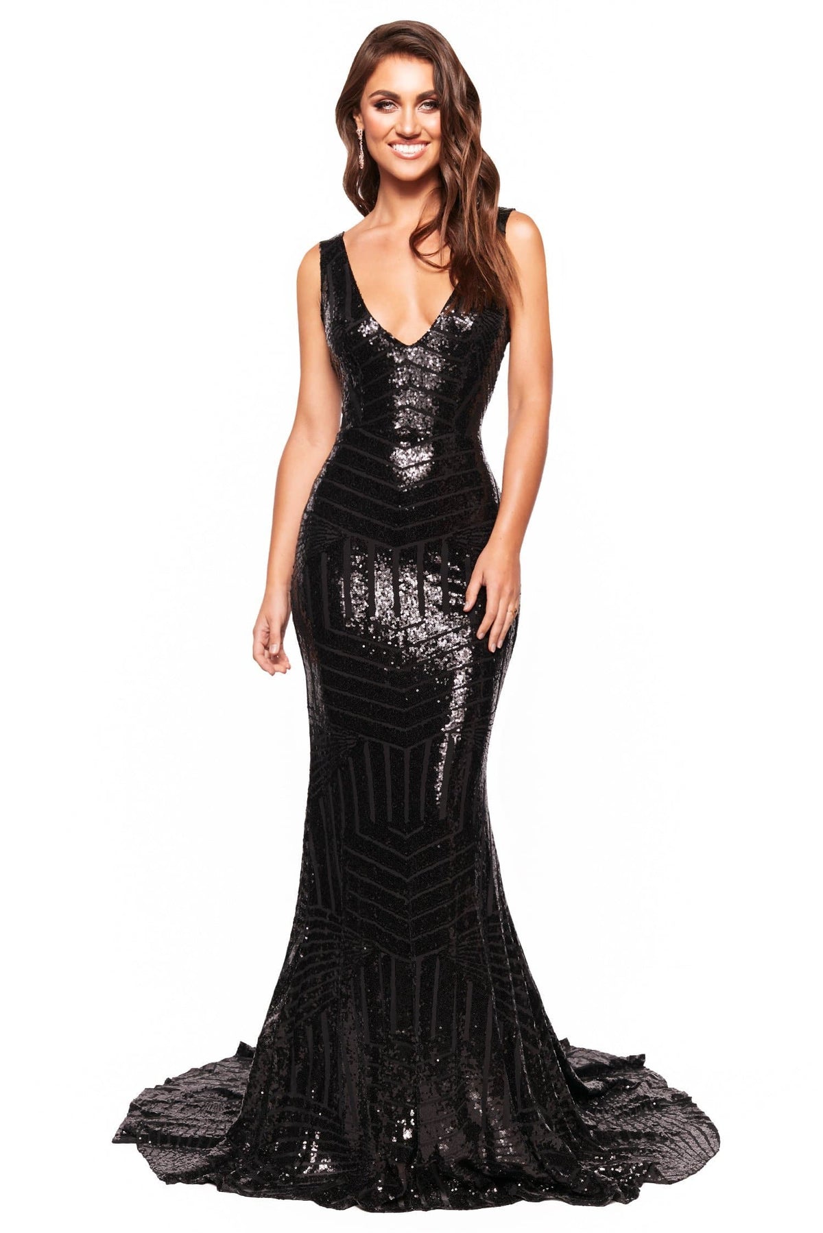 black glitter mermaid dress