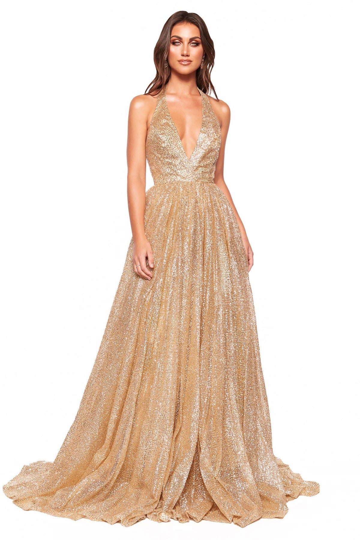 gold and glitter dress