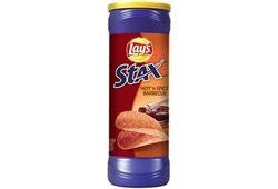 LAYS STAX HOT AND SPICY BARBEQUE CHIPS 