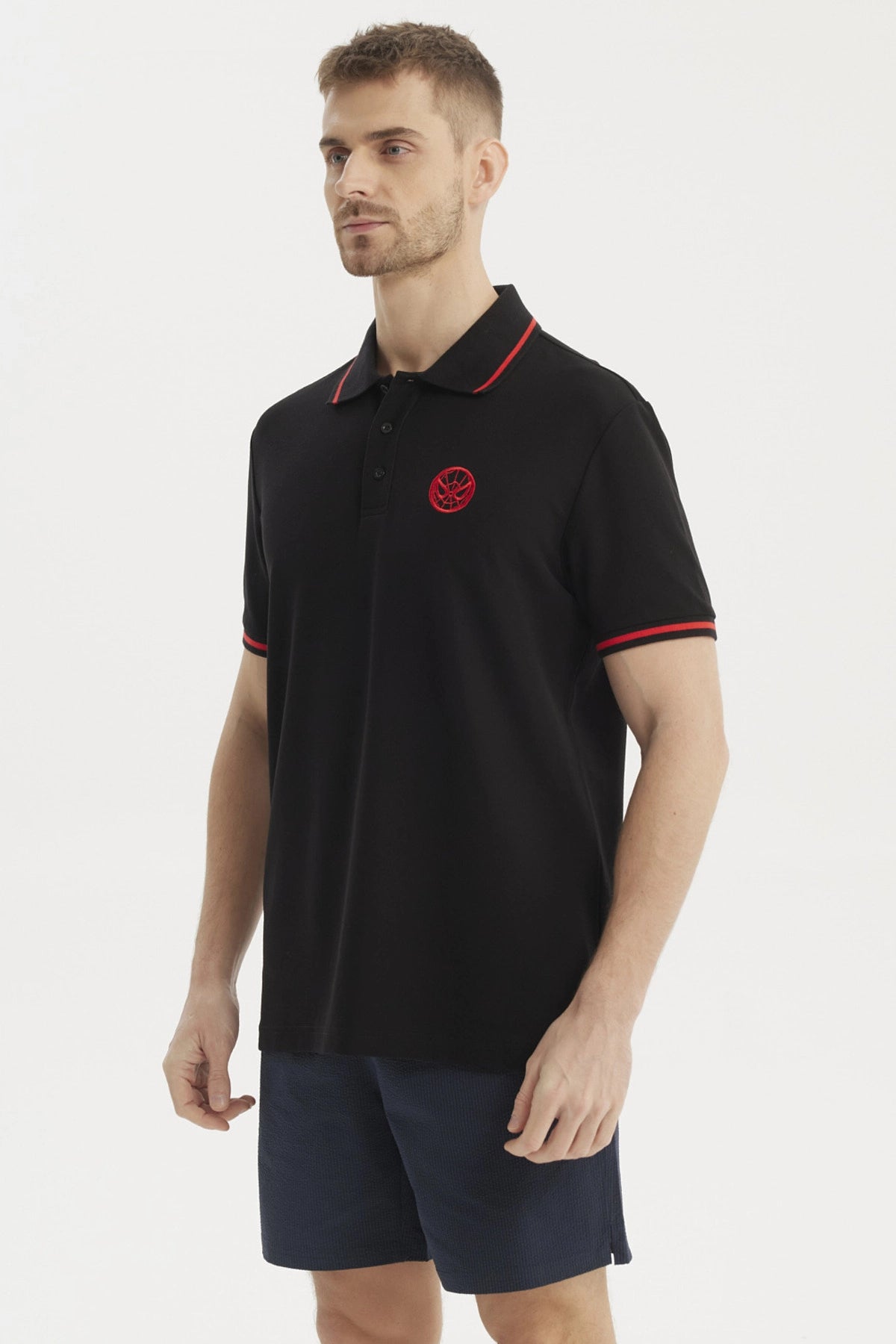 Polera Piqué Spider Man Negra S / Negro