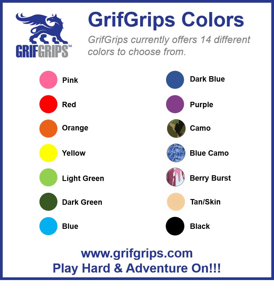 What Colors Do You Offer? — GrifGrips - Adhesive for your ...