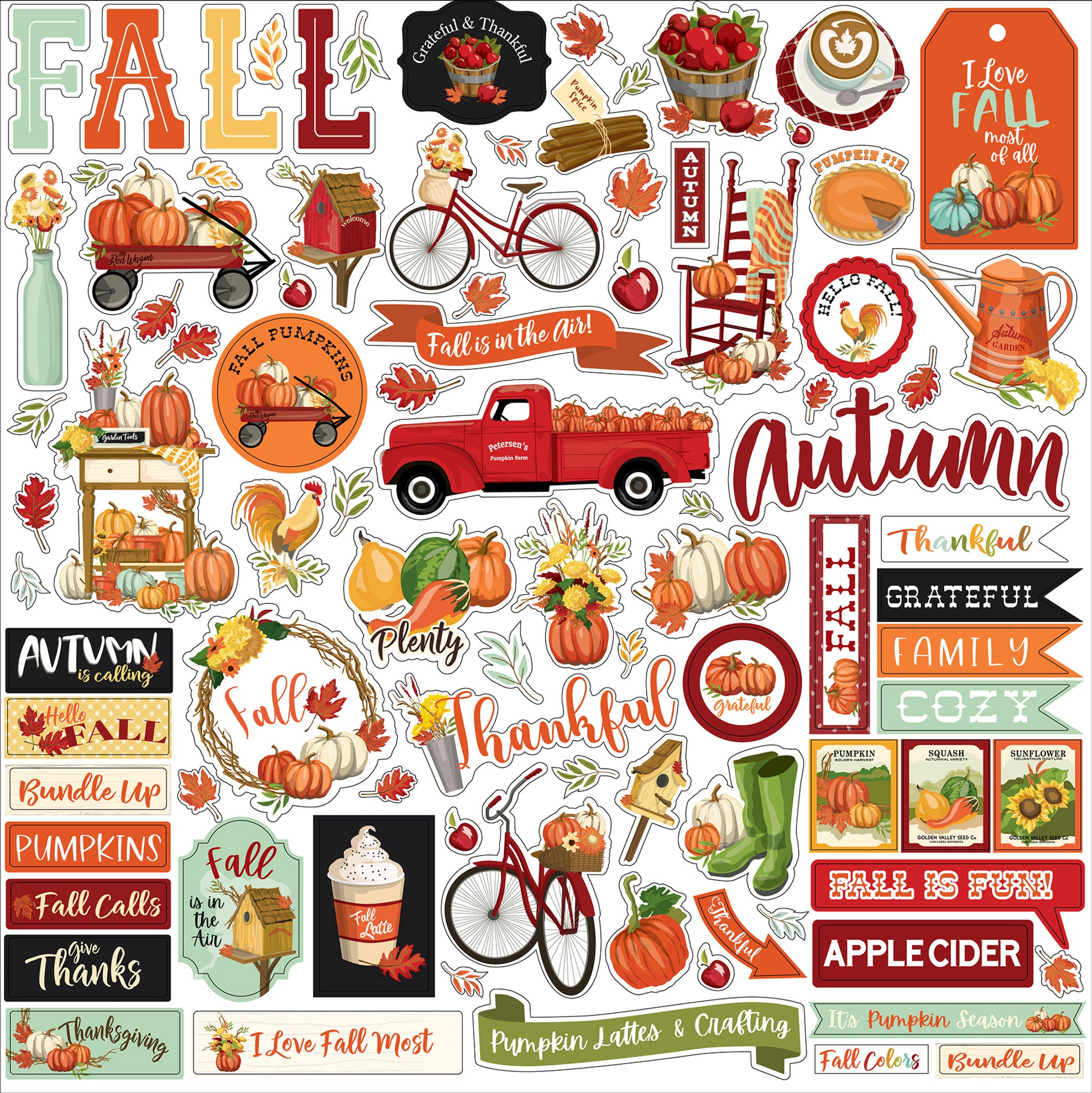 Carta Bella Happy Christmas Element Sticker Sheet