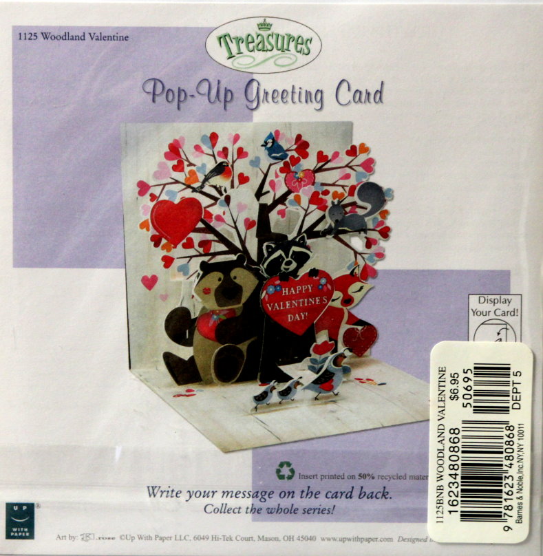 Treasures Pop Up Woodland Valentine Greeting Card Scrapbookfare