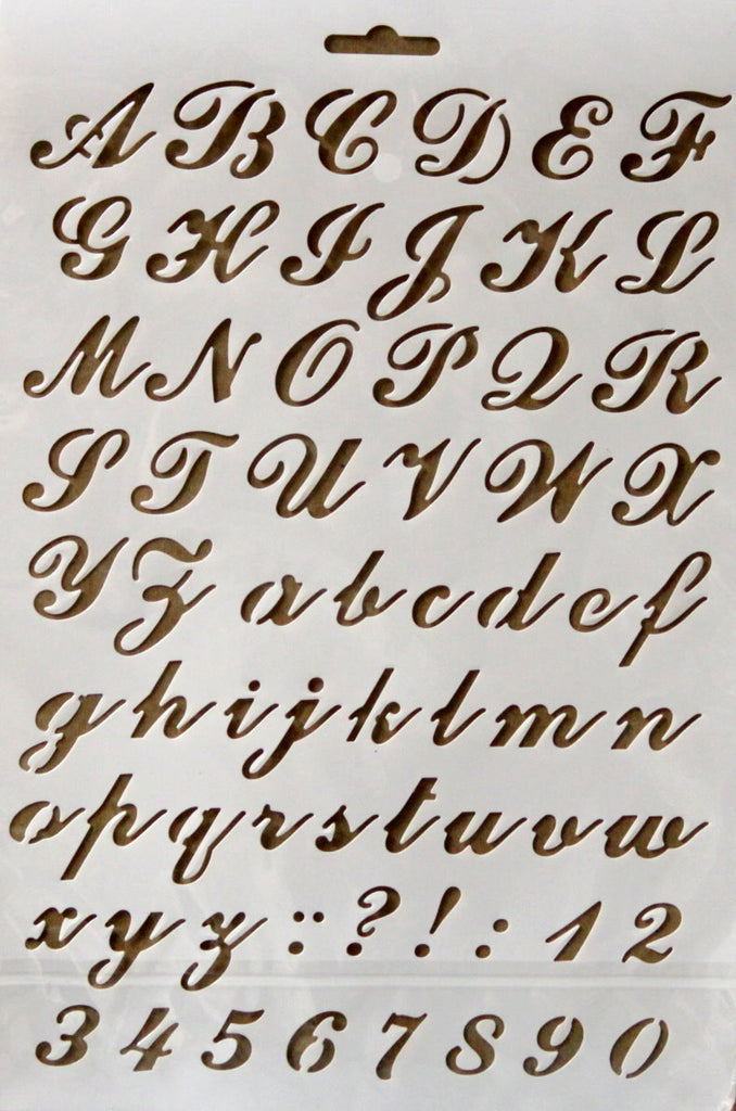 Elegant Script Alphabet Stencil – SCRAPBOOKFARE