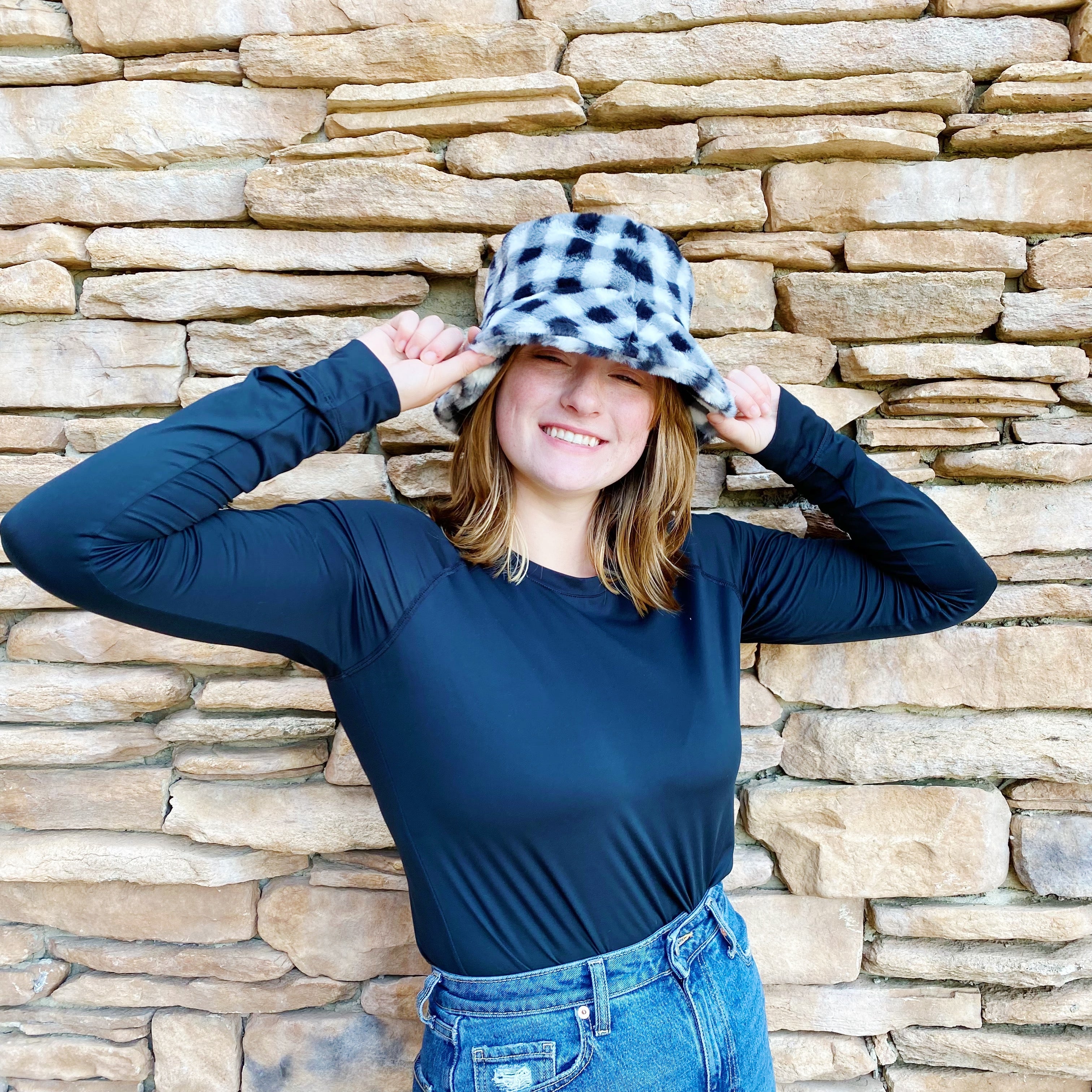 Super Cozy Checkered Bucket Hat