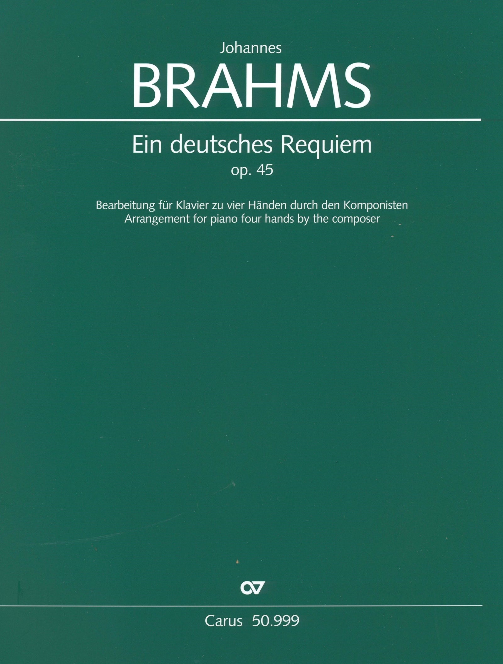 Brahms - Requiem alemão Op. 45 canto, coro e piano - A German Requiem Op.45  - piano vocal score - Breitkopf