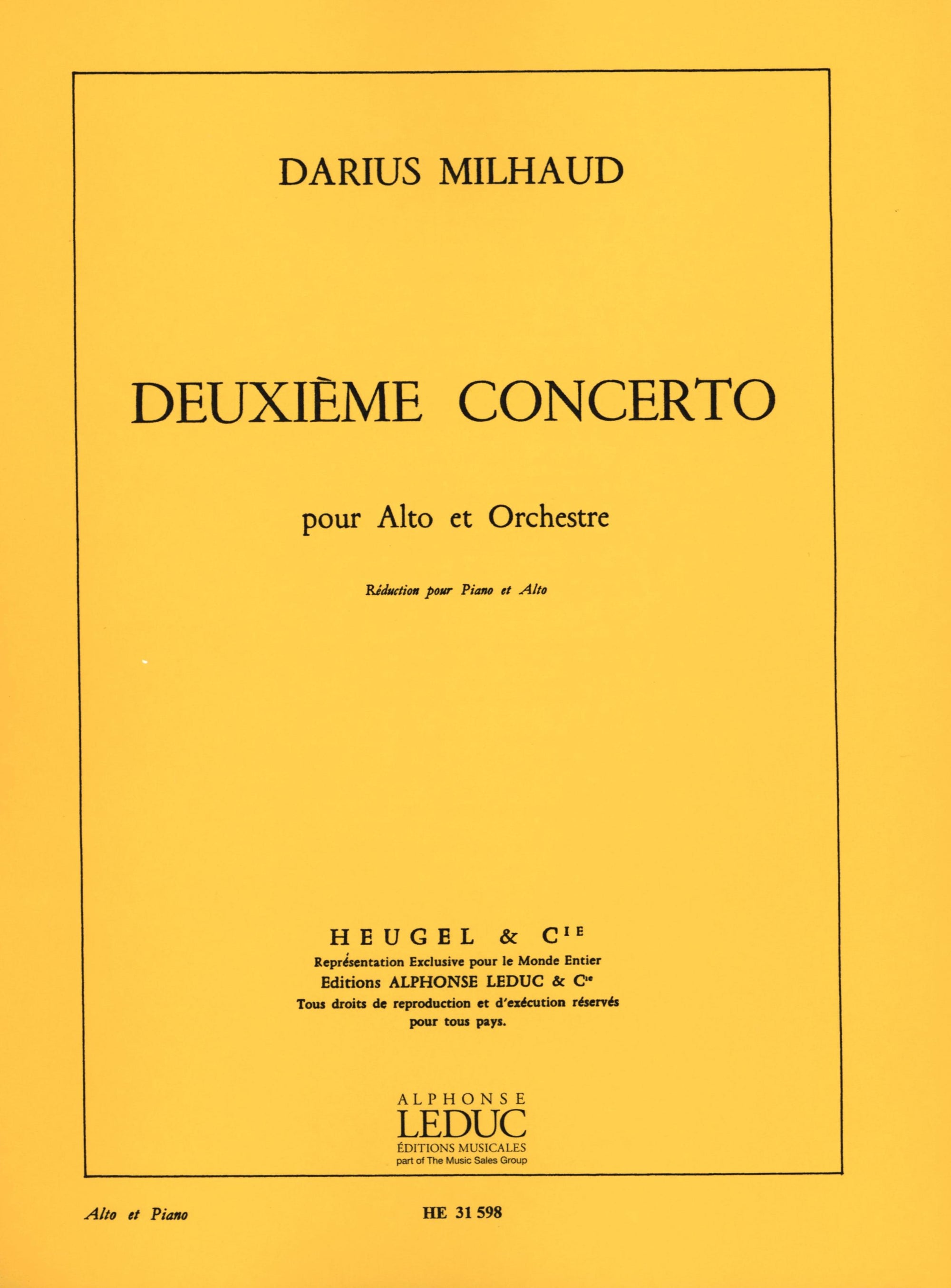 Milhaud: Cello Concerto No. 1, Op. 136 - Ficks Music