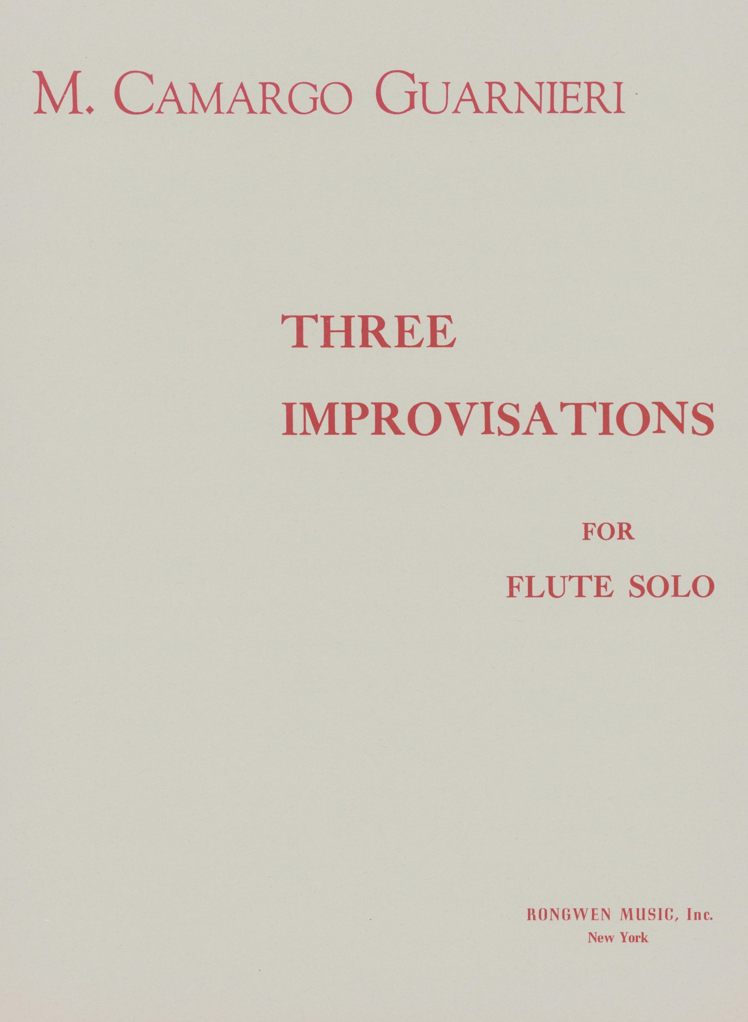 3つの即興曲（カマルゴ・グァルニエリ）（フルート）【3 Improvisations】