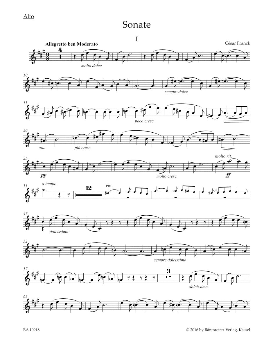 Franck: Violin Sonata (arr. for - Ficks Music