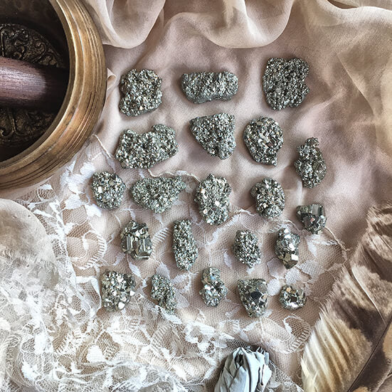 Pyrite Stones for healing talisman, overcoming procrastination and laziness