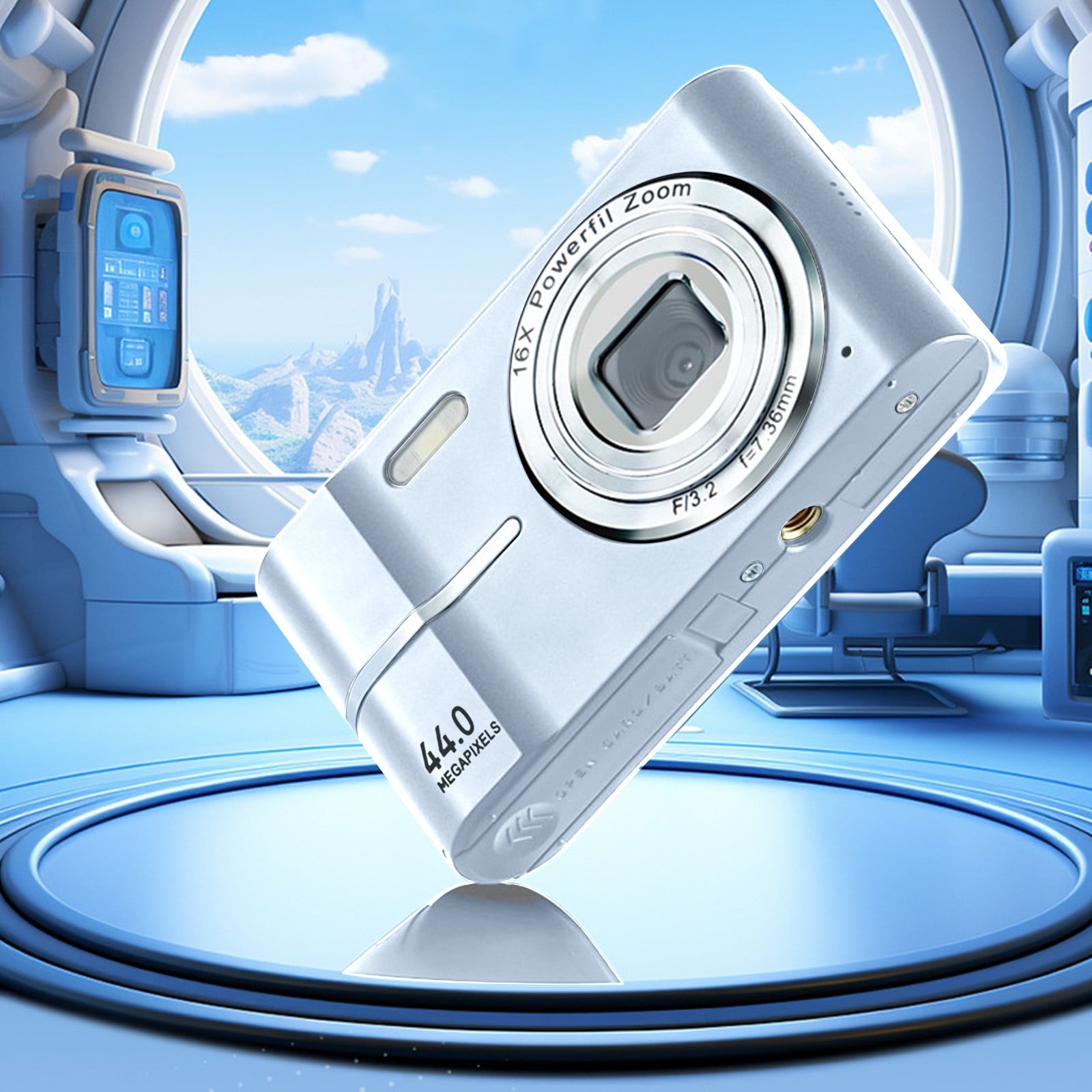1080P High-definition Digital Camera 44 Million Photos 16x Digital Zoom Camera No Shaking Proof Home Camera Silver