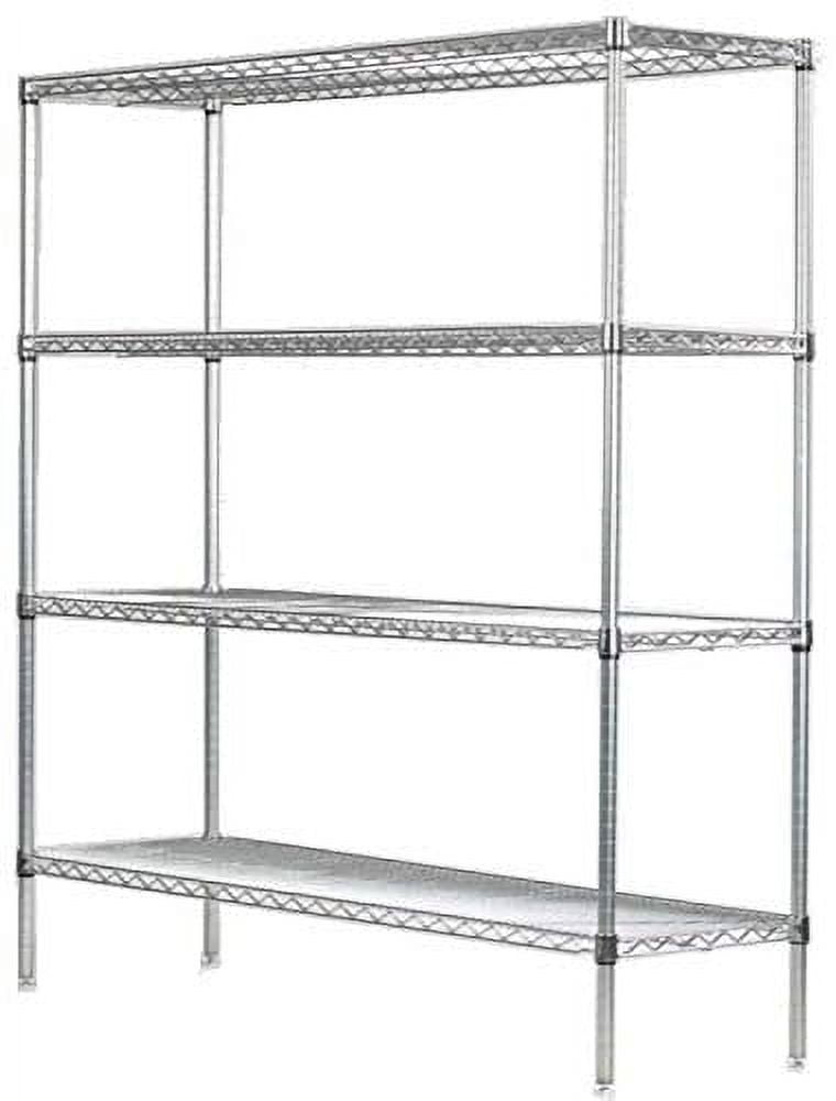 12 Deep x 60 Wide x 54 High 4 Tier Chrome Starter Shelving Unit