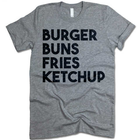 Burger Buns Fries Ketchup Crewneck Tee