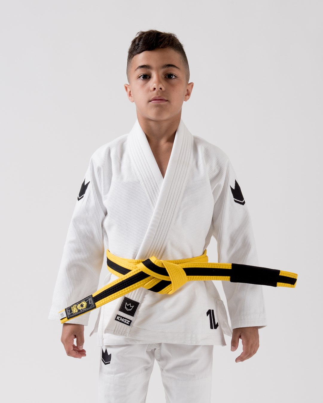 The ONE Kids Jiu Jitsu Gi - White - FREE White Belt - KingzKimonos.com product image