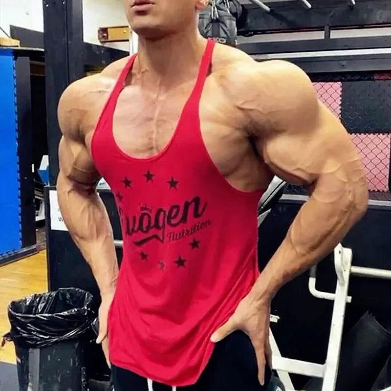 VANQUISH FITNESS Men's Cotton Sports Tank Top - Sleeveless Gym Vest