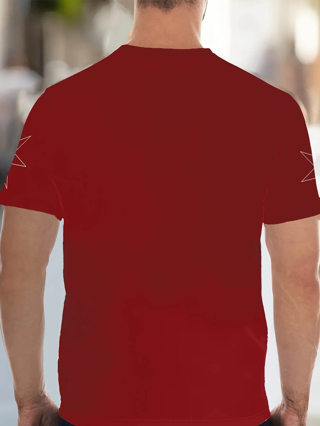 2025 Men's Printed Round Neck Shirt - Breathable Quick Dry Comfort