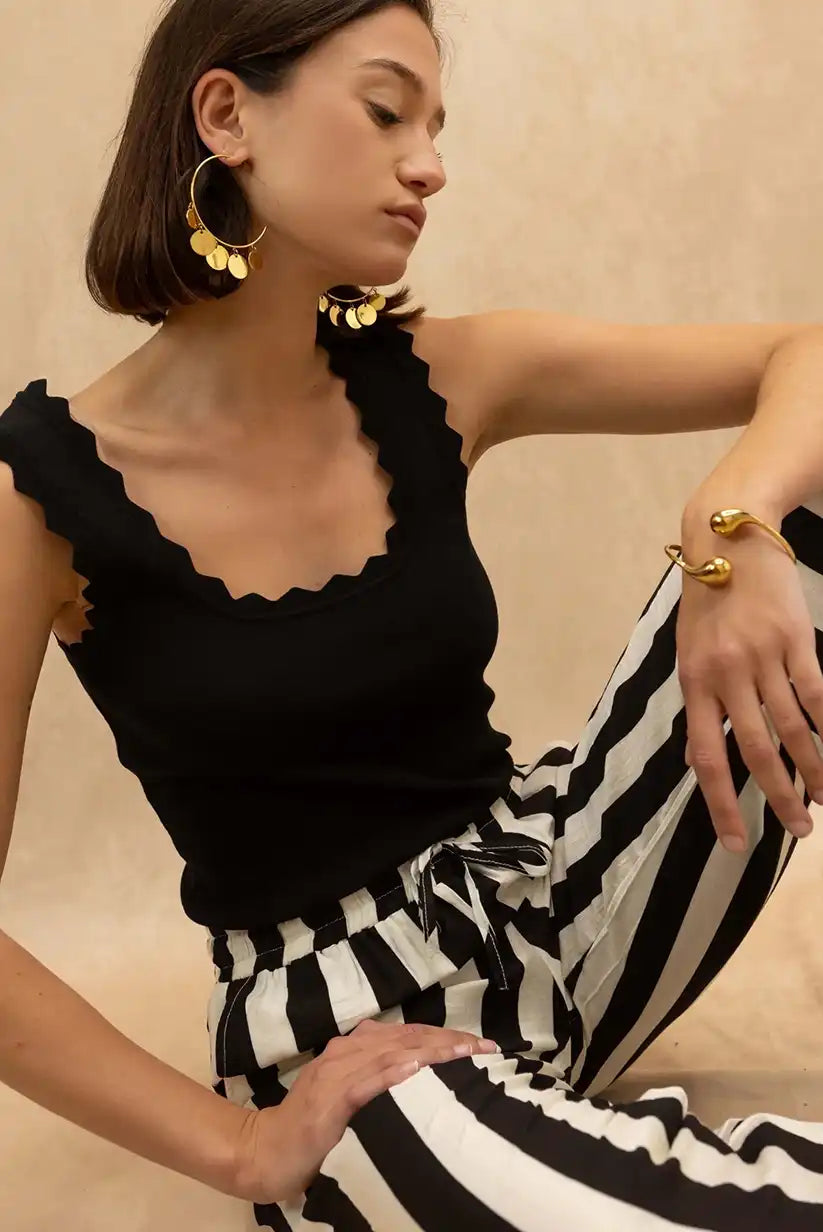 Top Mujer Tirantes Negro Verano Fresco Elegante Talla Única - CHICA del Sur
