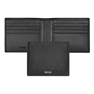 silber3 HUGO BOSS Brieftasche, Classic Grained, Black