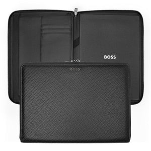 schwarz18 HUGO BOSS, Konferenzmappe, Monogram Zipped, Black