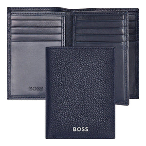 silber4 HUGO BOSS Kreditkartenetui, Classic Trifold Grained, Navy