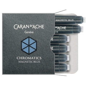 schwarzblau1122 Caran d'Ache, Tintenpatrone Chromatics, 6 Stk. Magnetic Blue