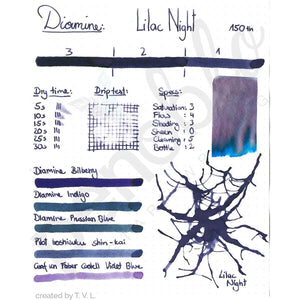 dunkelblau2395 Diamine, Tintenglas 150th Anniversary, 40 ml, Lilac Night