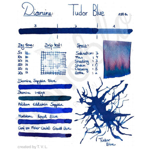 dunkelblau2409 Diamine, Tintenglas 150th Anniversary, 40 ml, Tudor Blue