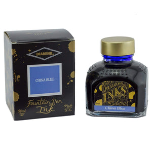 blau2618 Diamine, Tintenglas Regular, 80 ml, China Blue