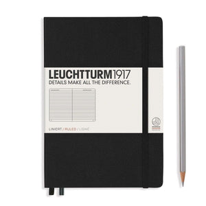 schwarz15716 Leuchtturm 1917, Notizbuch, A5 liniert Hardcover, schwarz