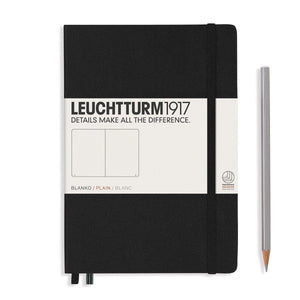 schwarz15675 Leuchtturm 1917, Notizbuch, A5 blanko Hardcover, schwarz