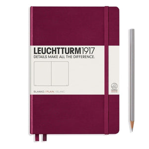 dunkelrot15670 Leuchtturm 1917, Notizbuch, A5 blanko Hardcover, Port Red