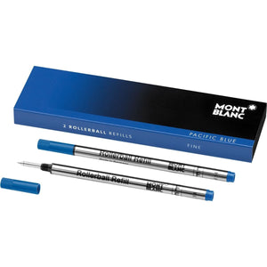 blau9365 Montblanc, Tintenrollermine, 2 Minen fein, Pacific Blue