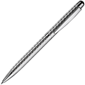 silber10534 Otto Hutt, Bleistift Design 02, Wabenguilloche, platiniert, silber