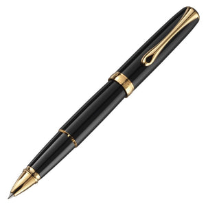 schwarz3469 Diplomat, Tintenroller Excellence A2, lackiert, vergoldet, schwarz