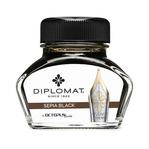 dunkelbraun2779 Diplomat, Tintenglas Octupus Ink, 30ml, Sepia Schwarz