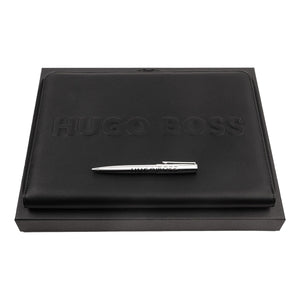 silber697 HUGO BOSS, Schreibset Label, A4, silber