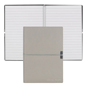 grau21153 HUGO BOSS, Notizbuch Elegance Storyline, A6 liniert weiss, grau