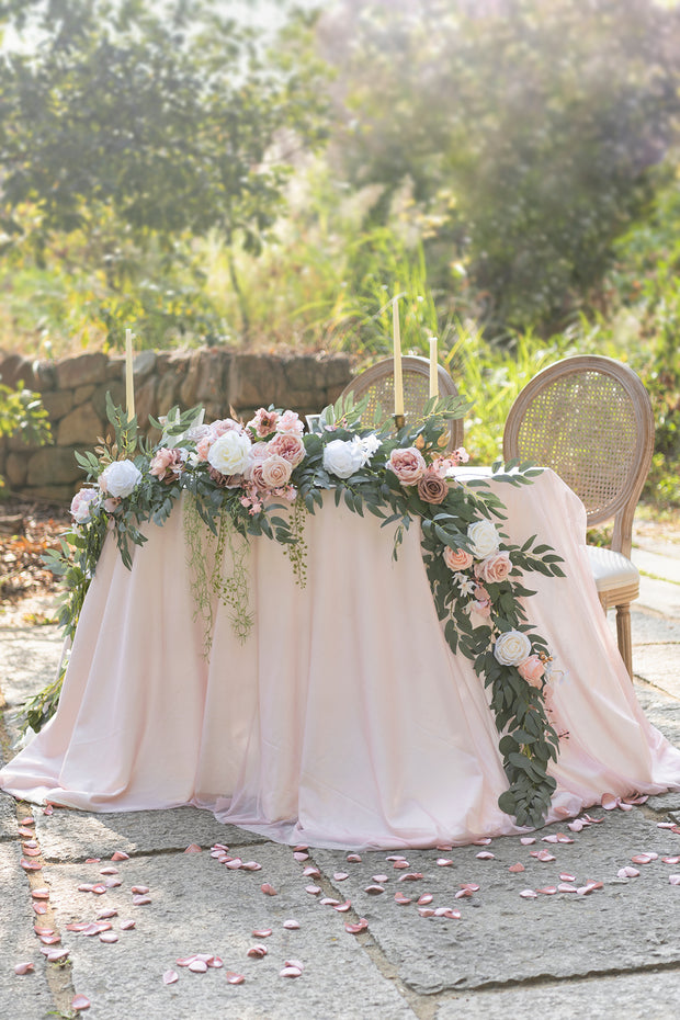 9ft Flower Garland For Sweethearthead Table Dusty Rose And Mauve